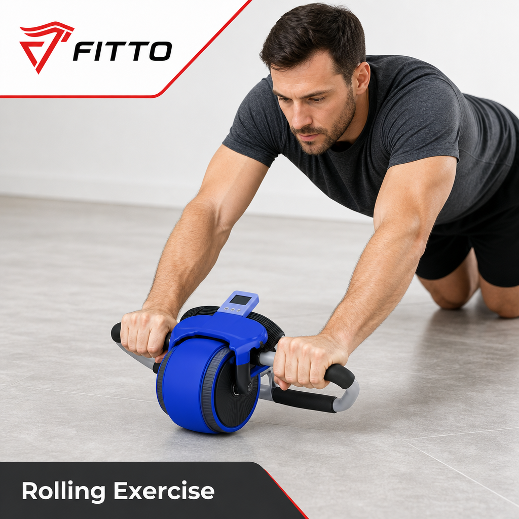 72 Pieces Abdominal Exercise Wheel, Blue and Black Core Training Roller, 1 Piece