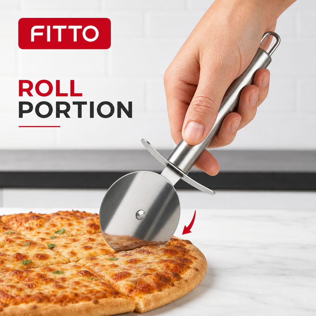 96 Pieces Stainless Steel Pizza Cutters with Wheel Blade, 25 cm, 1 Piece