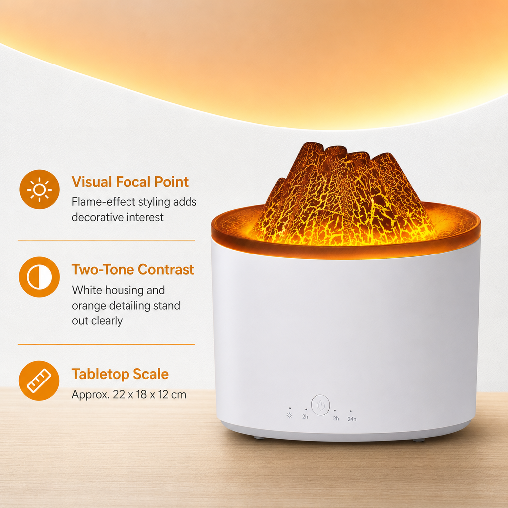 72 Pieces White and Orange Flame-Effect Aroma Diffuser, 1 Unit
