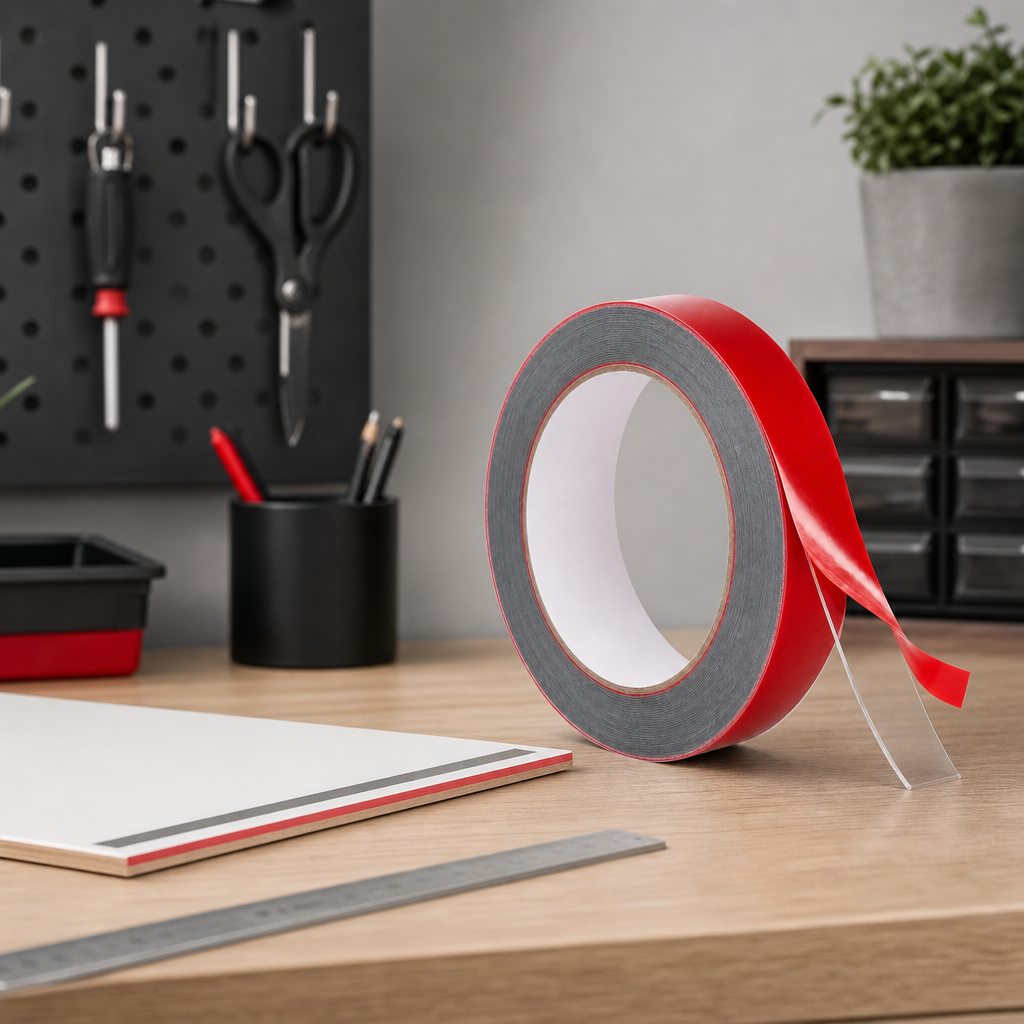 120 Pieces Grey Double-Sided Mounting Tape with Red Release Film, 15 mm x 12 m