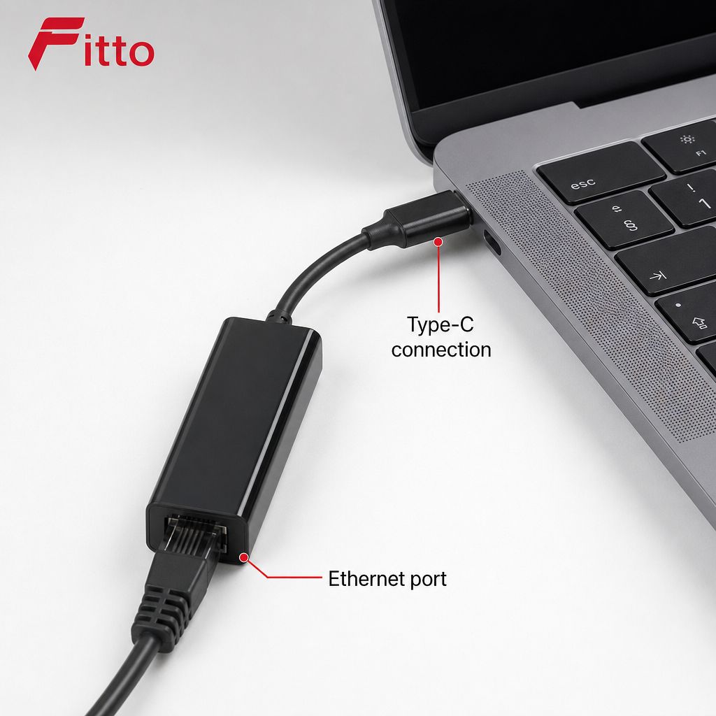 96 Pieces USB Type-C to Gigabit Ethernet Adapter, 10/100/1000Mbps Wired Network Converter
