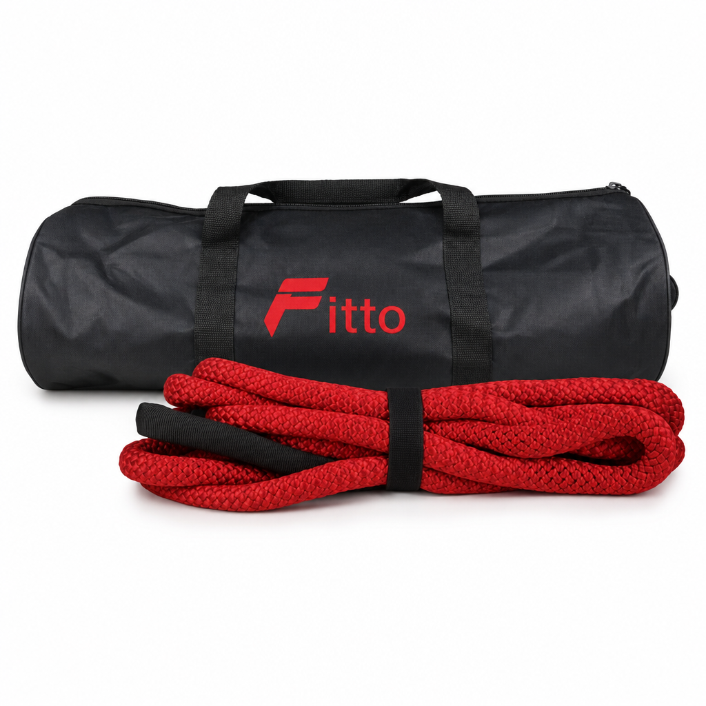 48 Pieces Kinetic Vehicle Recovery Tow Rope, 9 m, 8.2 Ton, 30% Elasticity, Red