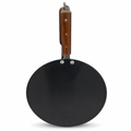 72 Pieces Non-Stick Tawa Pan with Wooden Handle, 14 Inch, Round Black Cookwares