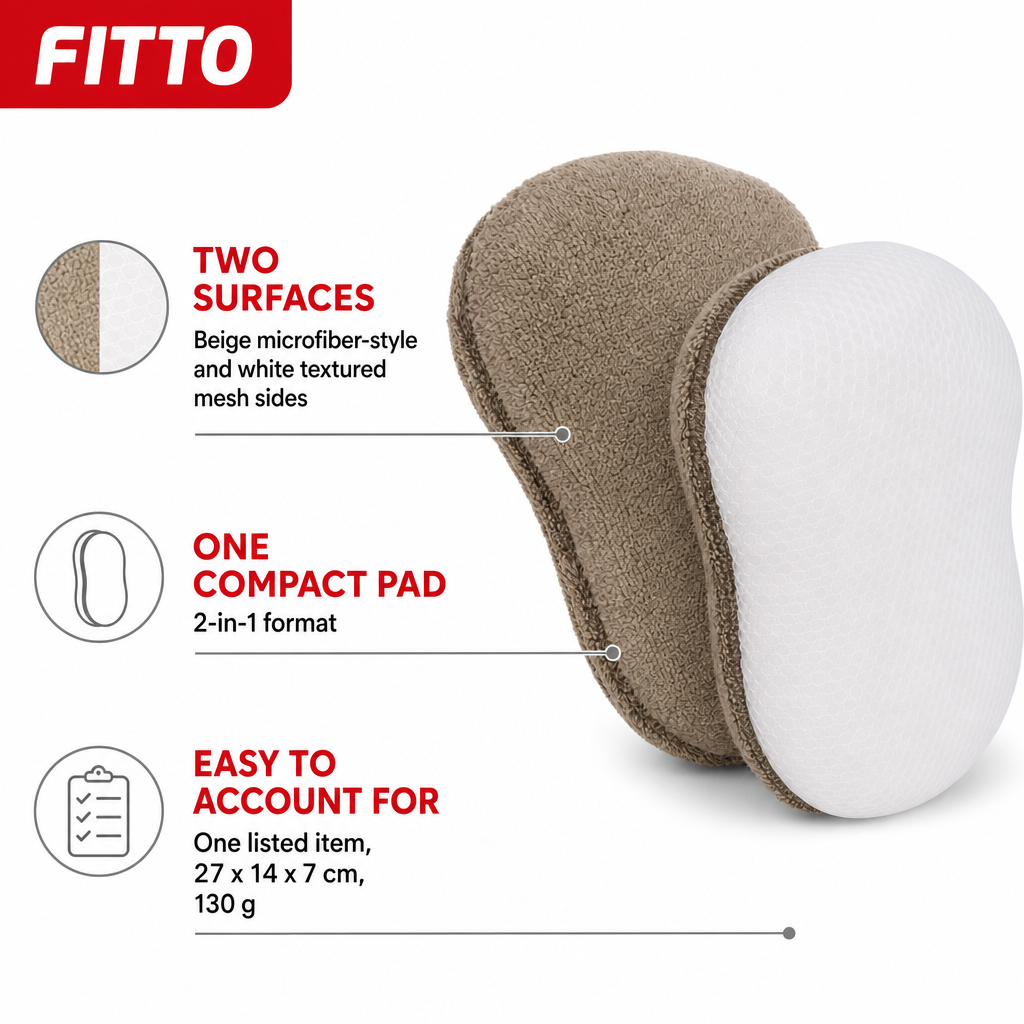 120 Pieces 2-in-1 Microfiber Car Wash Pad, Dual-Surface Vehicle Cleaning Tool, Beige and White, 27 x 14 x 7 cm