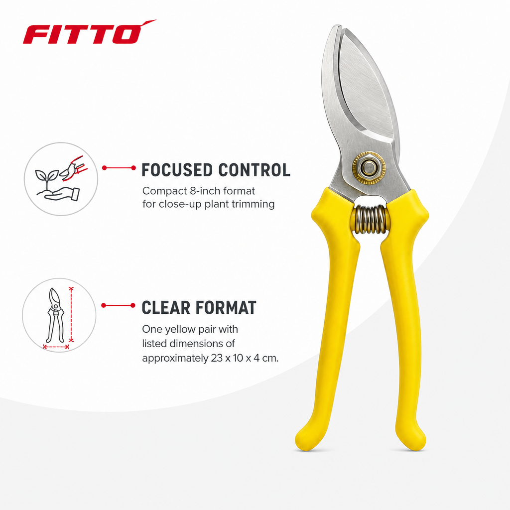 96 Pieces Compact Garden Pruning Shears, 8 Inch, Yellow, Single Piece for Plant Trimming