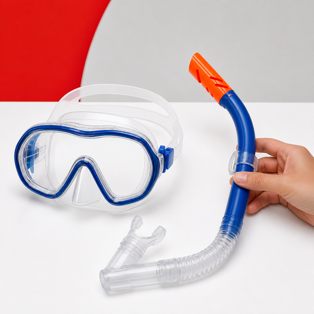72 Pieces Swimming Mask and Snorkel Set, Blue, Complete Diving Goggles and Breathing Tube Set
