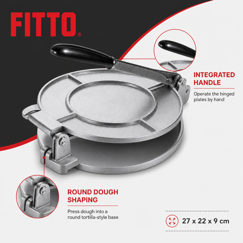 72 Pieces Manual Metal Tortilla Presses with Handle, Round Flatbread Dough Press, 27 x 22 x 9 cm