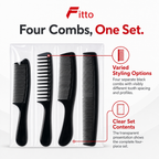 96 Pieces Hair Combs Set, Black, 4-Piece Set for Hair Styling and Grooming