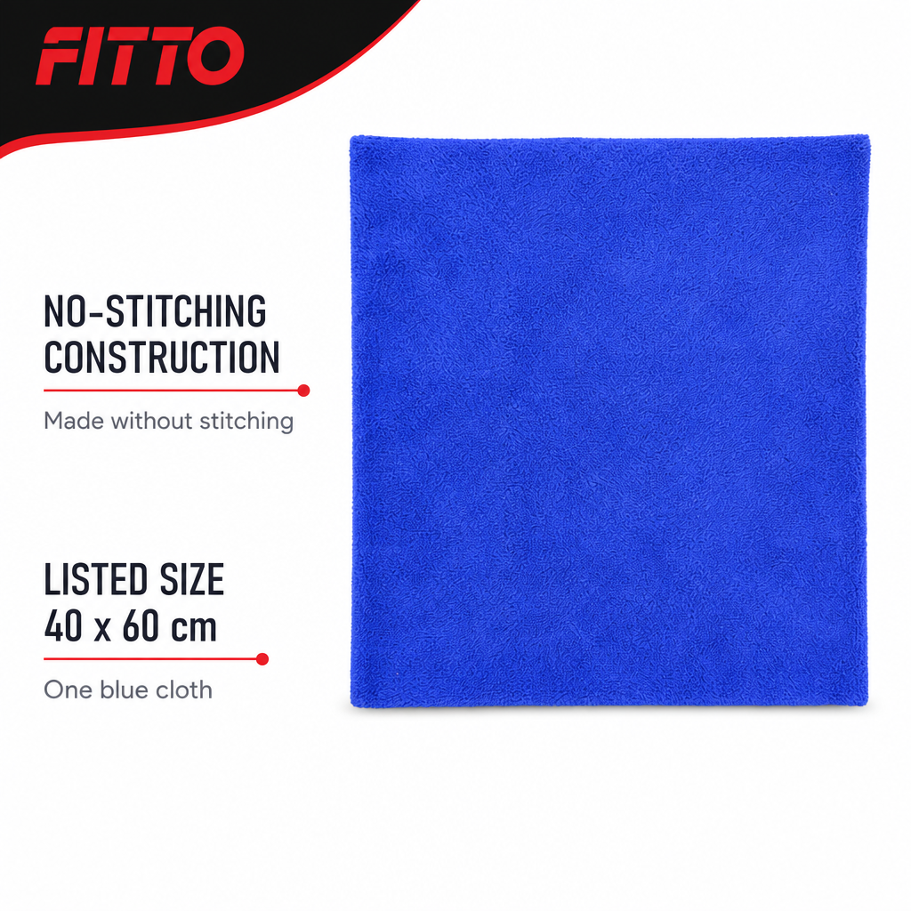 120 Pieces Microfiber Cleaning Cloth, No Stitching, 40 x 60 cm, Blue