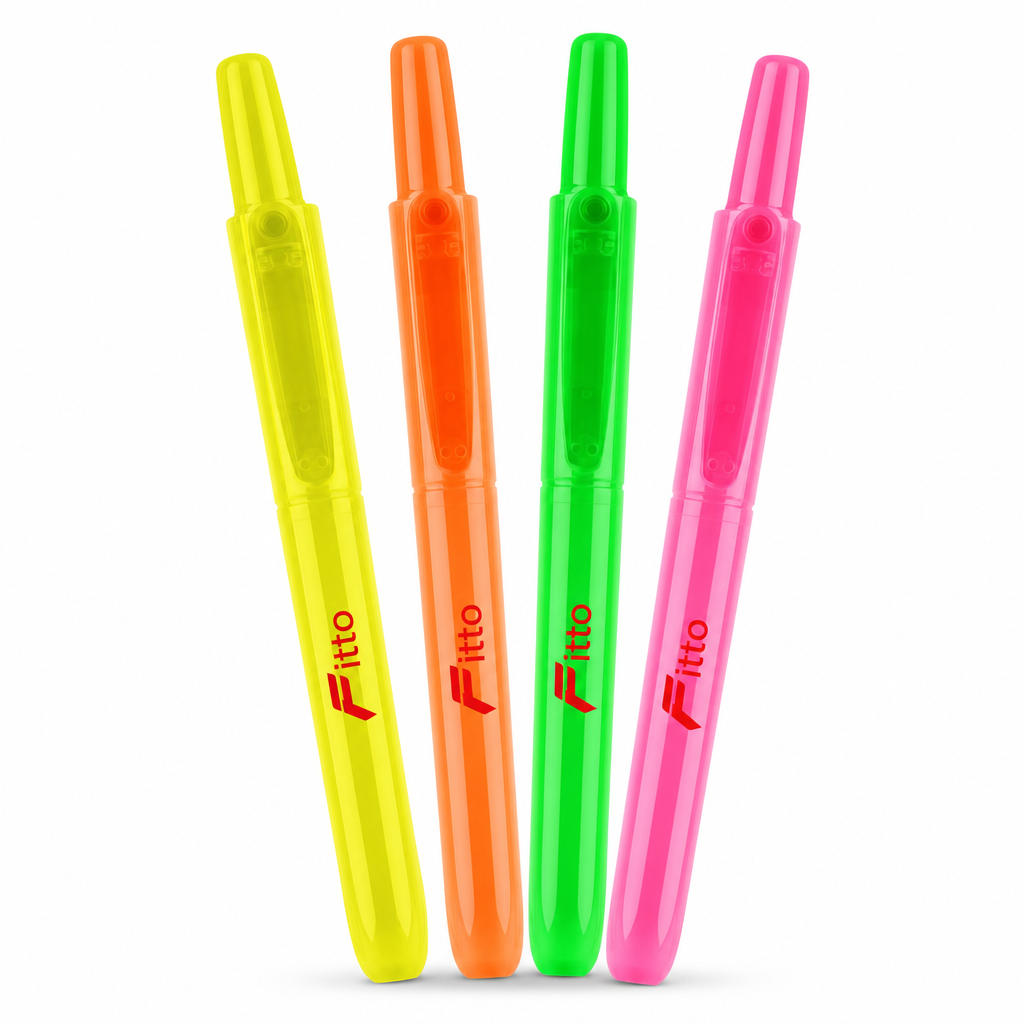 72 Pieces Retractable Highlighter Markers, Assorted Neon Colours, 4-Pack