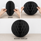 240 Pieces Black Paper Honeycomb Ball Decoration, 30 cm, 1 Piece