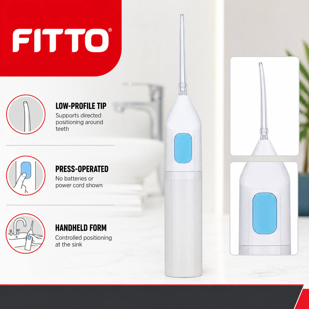 96 Pieces Manual Power Floss Oral Irrigator for Teeth and Gum Cleaning, Handheld Press-Operated Design
