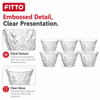 96 Pieces Clear Glass Cawa Cups with Embossed Floral Design, 6 Pieces
