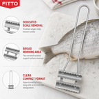 240 Pieces Fish Scale Scrapers Planer, Stainless Steel Cleaning Tool, 8 Inch, Silver and White, 1 Piece