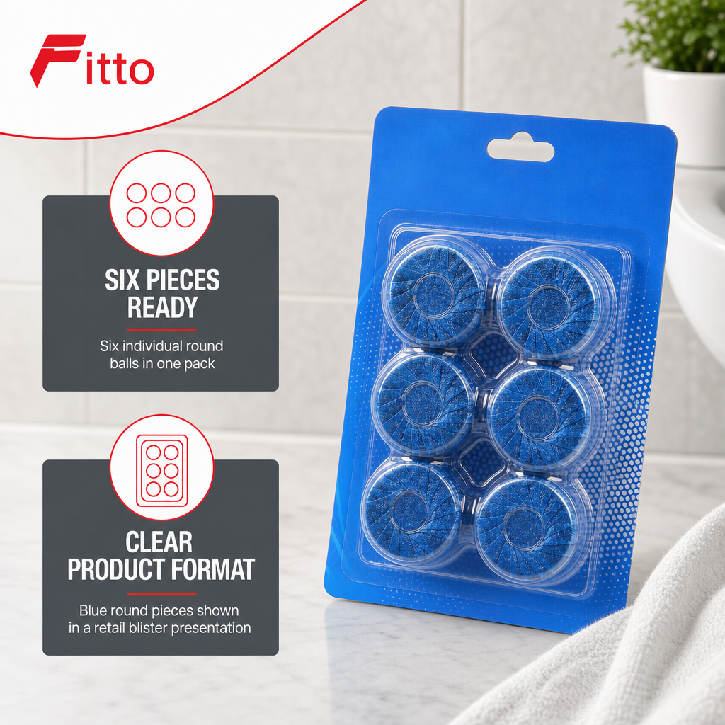 120 Pieces Blue Toilet Bowl Cleaners Freshener Balls, 6 Pieces