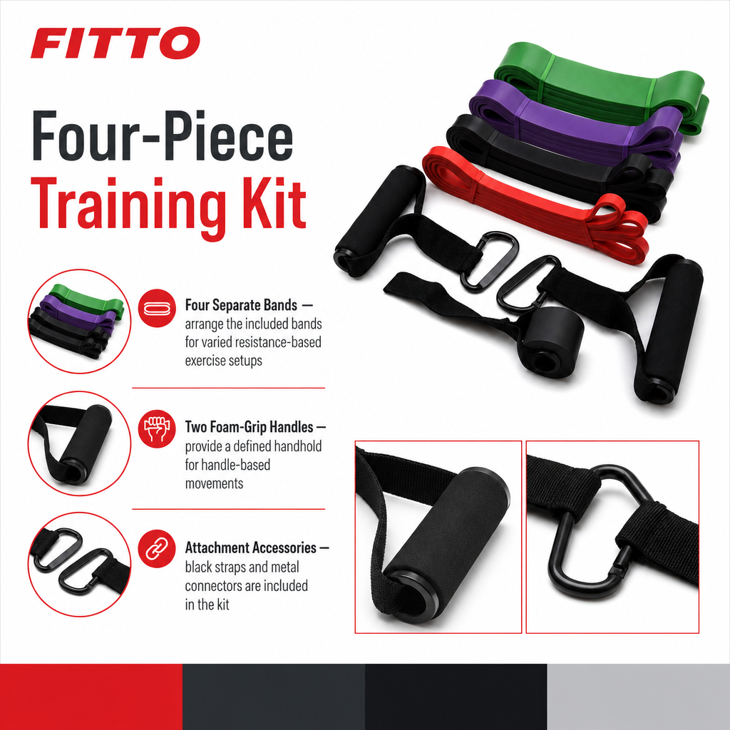 48 Pieces Resistance Bands Training Kit with Handles, Four-Piece 4-in-1 Set