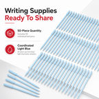 96 Pieces Ball Pens, Light Blue Body, 50 Pack For Office School And Note Taking