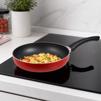 72 Pieces Red 24 cm Aluminum Non-Stick Frying Pan with Black Handle