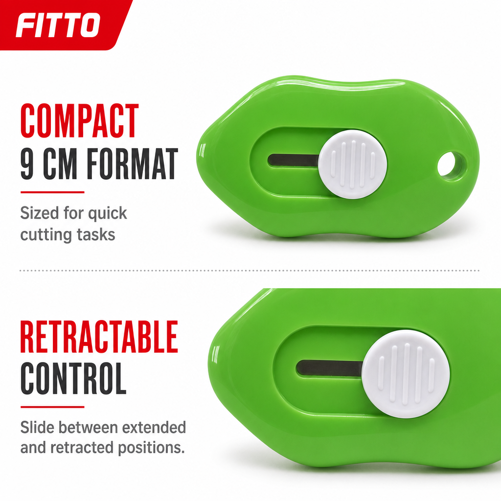 96 Pieces Mini Retractable Utility Cutter, Green and White, 9 cm, 1 Piece
