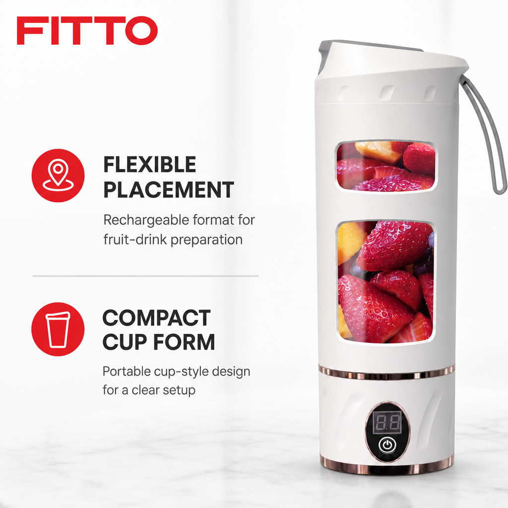 72 Pieces Rechargeable Portable Juicers Cup, 1 Piece, White
