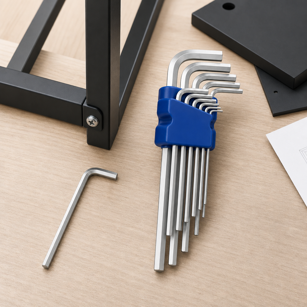 96 Pieces Long Hex Key Set, Metric Allen Keys 1.5–10 mm, Blue and Silver, 9 Pieces