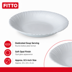 120 Pieces Opal Glass Soup Plate, 8.5 Inch, Round Serving Dish for Soups and Meals