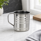 96 Pieces Stainless Steel Water Mug with Handle, Silver, 12 cm