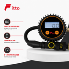 48 Pieces Digital Tyre Pressure Gauge with Inflate and Deflate Control, 0–200 PSI