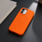 120 Pieces Silicone Magnetic Phone Cases with Raised Camera Protection, Orange