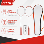96 Pieces Badminton Racket Set with Shuttlecocks and Carry Bag, Two Rackets for Court and Outdoor Play