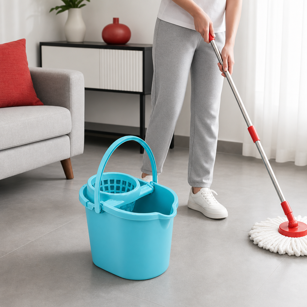 72 Pieces Blue Compact Mop Bucket with Wringer, Carry Handle, 42 x 32 x 30 cm