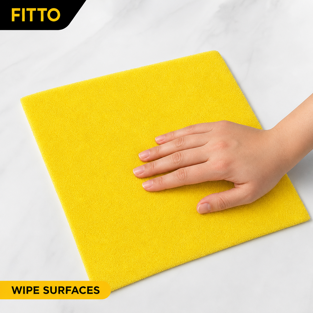 120 Pieces Microfiber Cleaning Cloth, No Stitching, 40 x 60 cm, Yellow, Single Piece