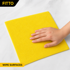 120 Pieces Microfiber Cleaning Cloth, No Stitching, 40 x 60 cm, Yellow, Single Piece
