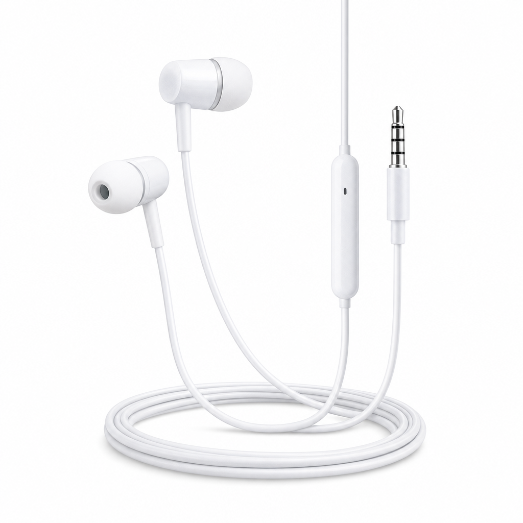 240 Pieces Wired Stereo Earphones with Inline Microphone and 3.5mm AUX Connector