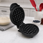 96 Pieces Mini Waffle Makers, 4.7 Inch Compact Waffle Cooking Appliance, Round Grid Plates, 1 Piece