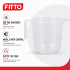 144 Pieces Transparent Plastic Pouring Mug with Handle, 1.5 Litre
