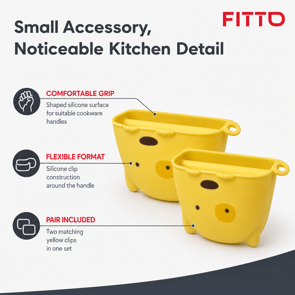 120 Pieces Yellow Silicone Pot Handle Clips, Animal Design, 2-Piece Set for Cookware Handles