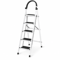 48 Pieces White 5-Step Folding Metal Step Ladder, 165 x 46 cm, 1 Piece
