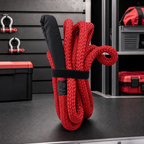 48 Pieces Braided Vehicle Recovery Ropes with Protective Sleeves, Red