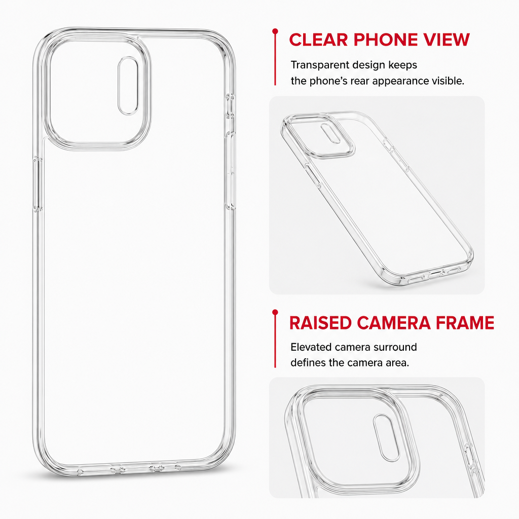 144 Pieces Crystal Clear Phone Cases with Raised Camera Frame, Single Transparent Cover for Compatible Smartphone