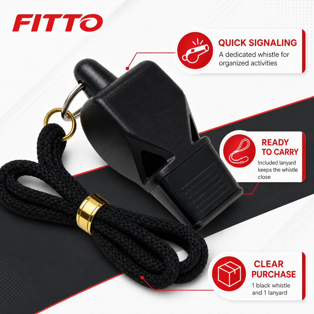 120 Pieces Sports Whistles with Lanyard, Black, Single Unit