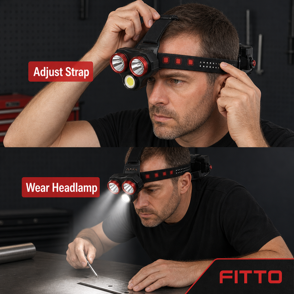 72 Pieces 20W Rechargeable Multi-Light LED Headlamp with Adjustable Head Strap