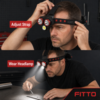 72 Pieces 20W Rechargeable Multi-Light LED Headlamp with Adjustable Head Strap