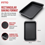 96 Pieces Non-Stick Cake Mold Carbon Steel Rectangular Baking Pan Black 42 x 29 x 5.2 cm 1 Piece