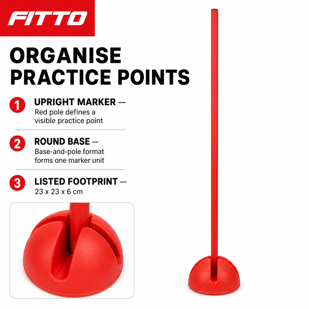 96 Pieces Plastic Training Poles with Round Base, Red, 1 Piece