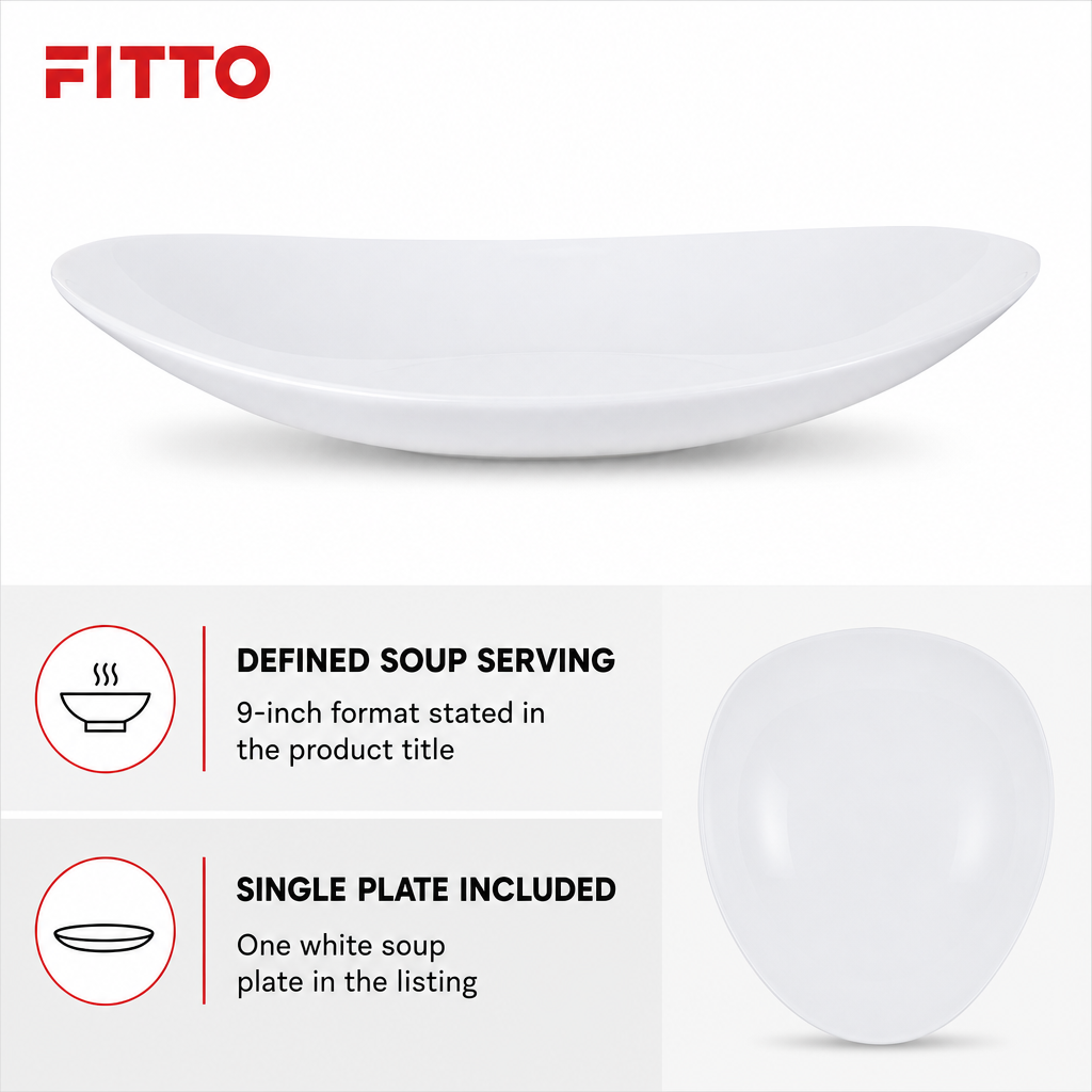 96 Pieces Opal Soup Plate, 9 Inch, White Tablewares
