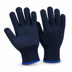 96 Pieces Knitted Grip Work Gloveses, Navy Blue, 24 cm, 1 Pair