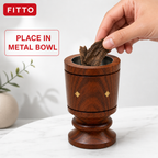 96 Pieces Wooden Incense Burner Cup with Metal Bowl, 5 Inch