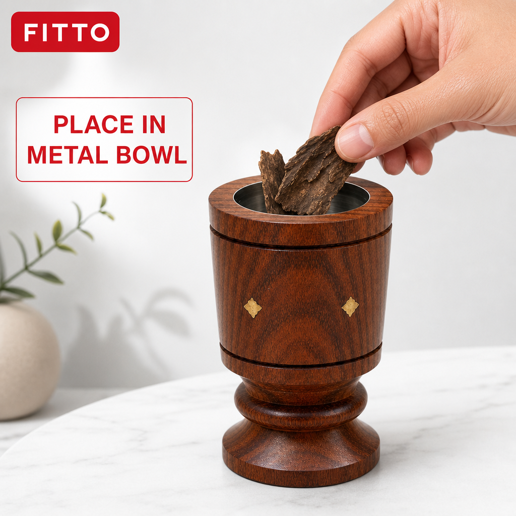 96 Pieces Wooden Incense Burner Cup with Metal Bowl, 5 Inch