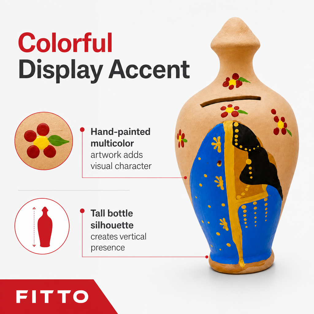 72 Pieces Hand-Painted Decorative Bottle Vase, 35 cm, Multicolor Home Decor Accent